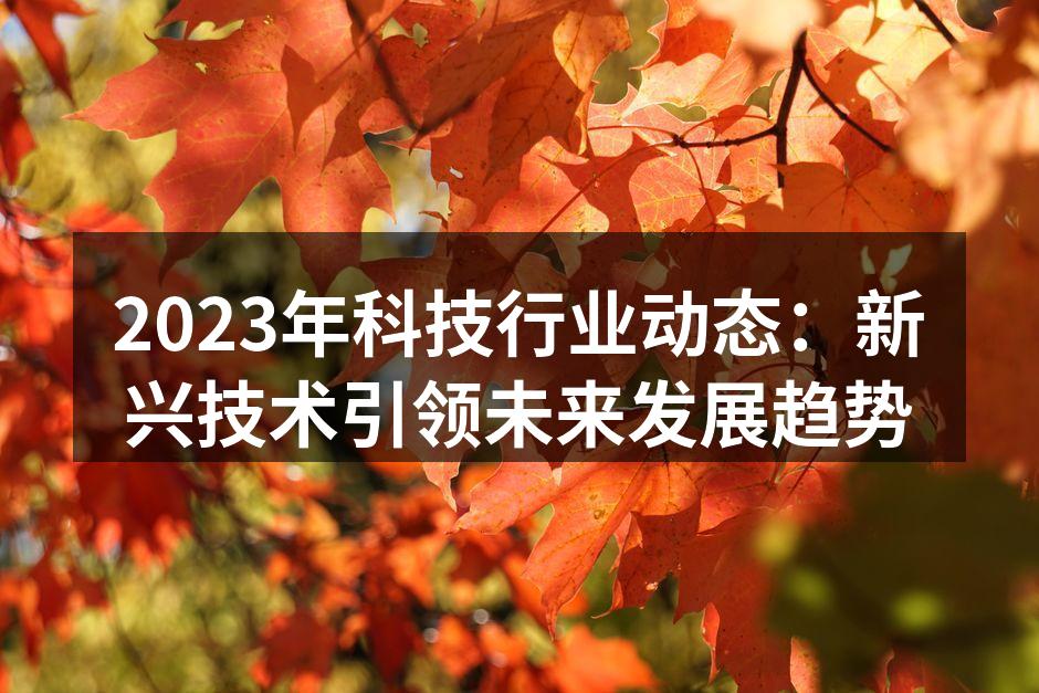 2023年科技行业动态：新兴技术引领未来发展趋势